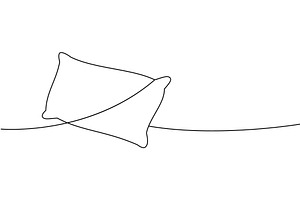 Rectangle fluffy pillow one line, an Object Illustration by GraphiShop