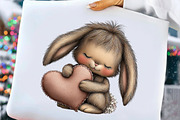 Whimsical Valentine Bunny Clipart, an Illustration by Craft Nest (Thumbnail 6 of 10)