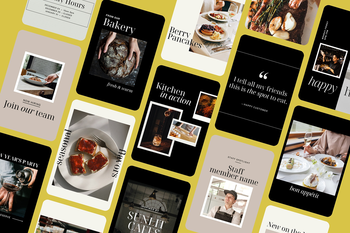 Restaurant Instagram Kit | Canva, a Social Media Template by Rose & Co. (Photo 6 of 7)