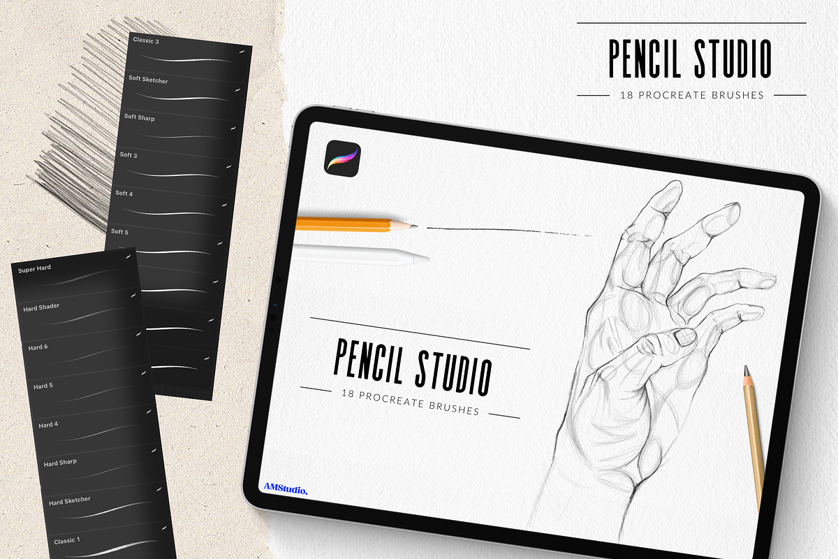 Pencil Studio - Procreate Brushes, a Brush Add-On by AMStudio. (Photo 5 of 6)