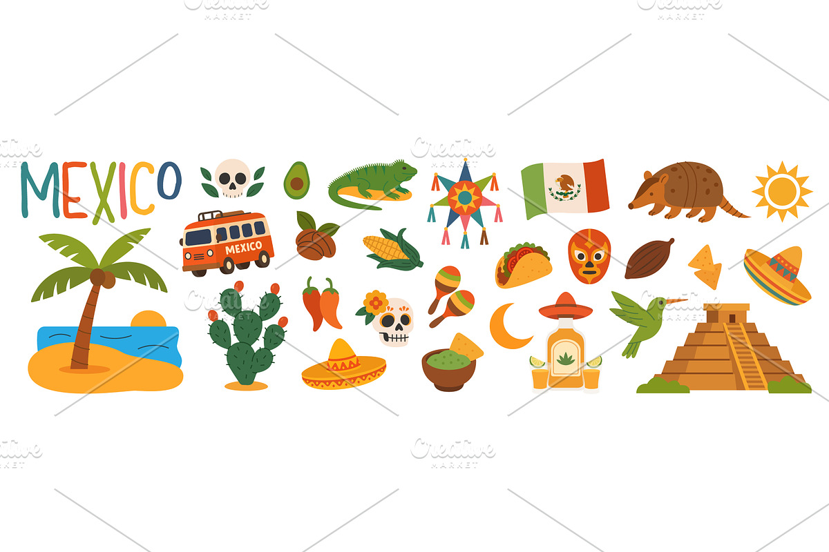Mexico culture icons collection with, an Object Illustration by GraphiShop