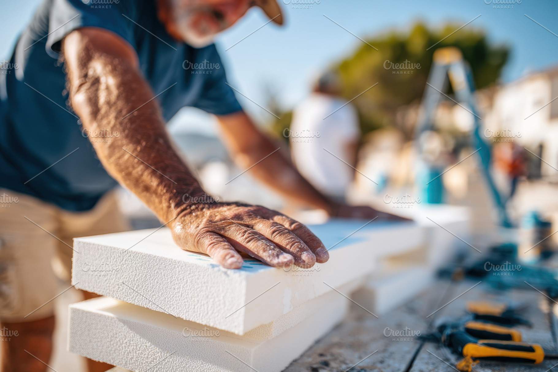 Crafting a wooden structure at a summer workshop by the beach, an Industrial Photo by AlyaAnd