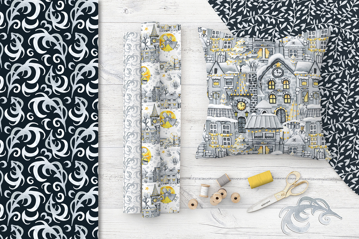 Christmas winter houses, city scene, an Illustration by Artmanata (Photo 13 of 17)