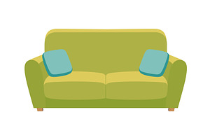 Green sofa cushions, Teal, an Object Illustration by Things for designers