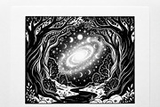 50 Mystical Galaxy Forest Silhouette, a Technology Illustration by Amazin_art (Thumbnail 26 of 41)