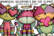Whimsical Valentine’s Day Cat Clipar, an Illustration by Libby Wishes (Thumbnail 1 of 7)