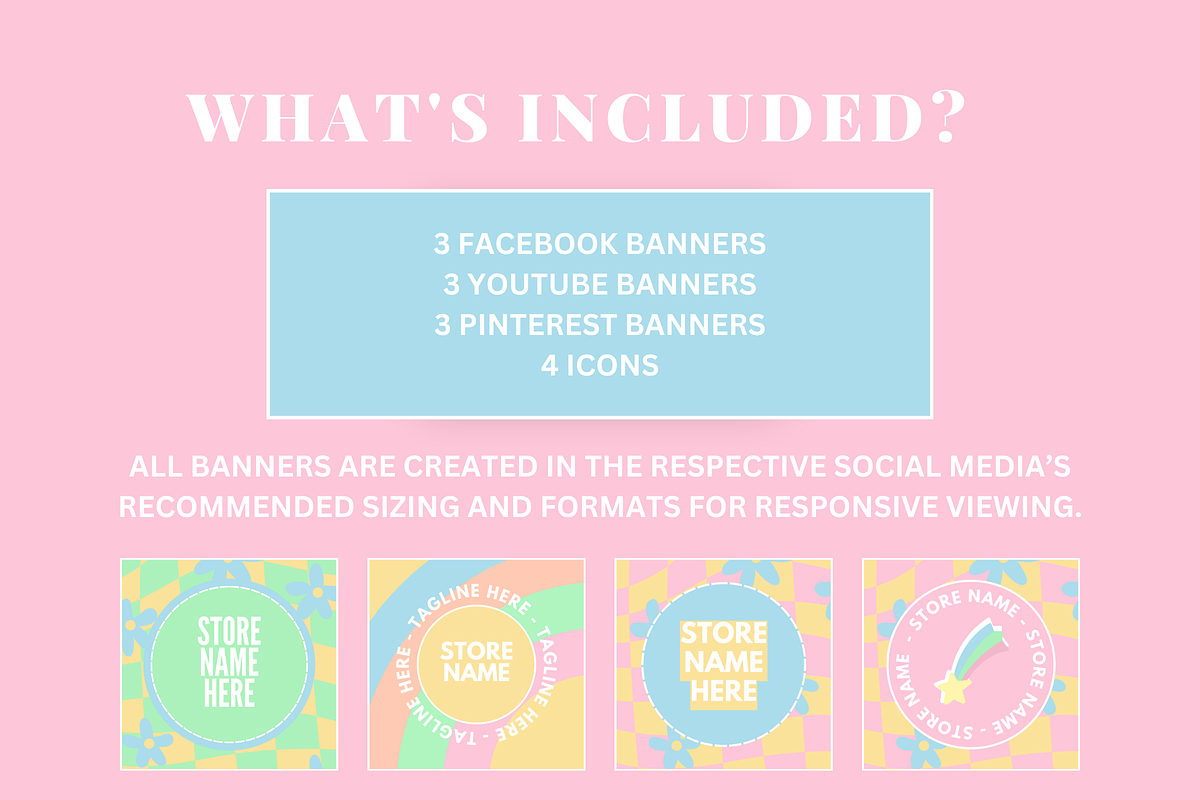 Cute Social Media Banners + Icons, a Social Media Template by SunshineStudioBoutique (Photo 3 of 9)