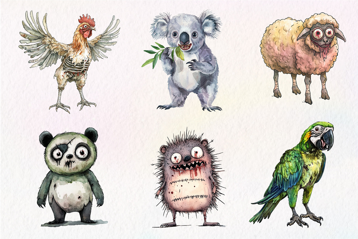 Zombie Animals Clipart PNG, an Illustration by Dream Creation (Photo 3 of 5)
