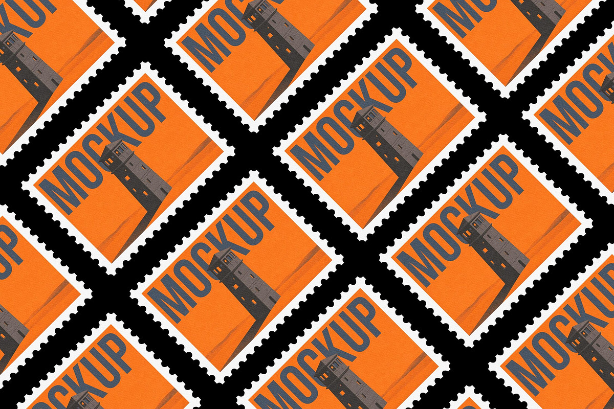 Postage Stamp Mockup Diagonal Grid, a Product Mockup by Design Squad (Photo 1 of 4)