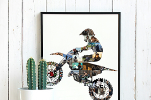 Motorcycle Biker Photo Collage