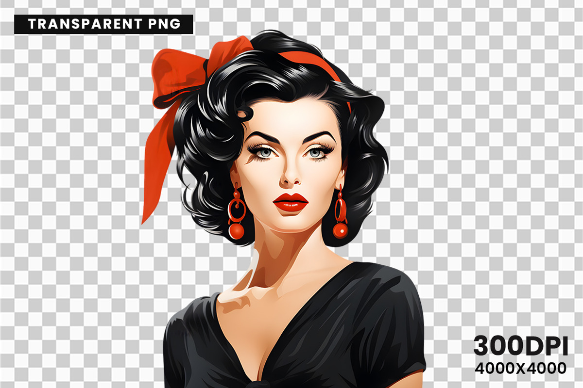 Halloween Retro Lady Clipart Bundle, a Seasonal Illustration by Creative Arslan (Photo 6 of 7)