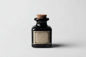 Black ink bottle on white background, a Beauty & Fashion Photo by Virgo Studio