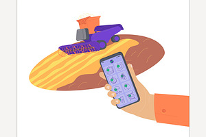 Smart farming with agricultural appl, a Technology Illustration by Anna's Shop