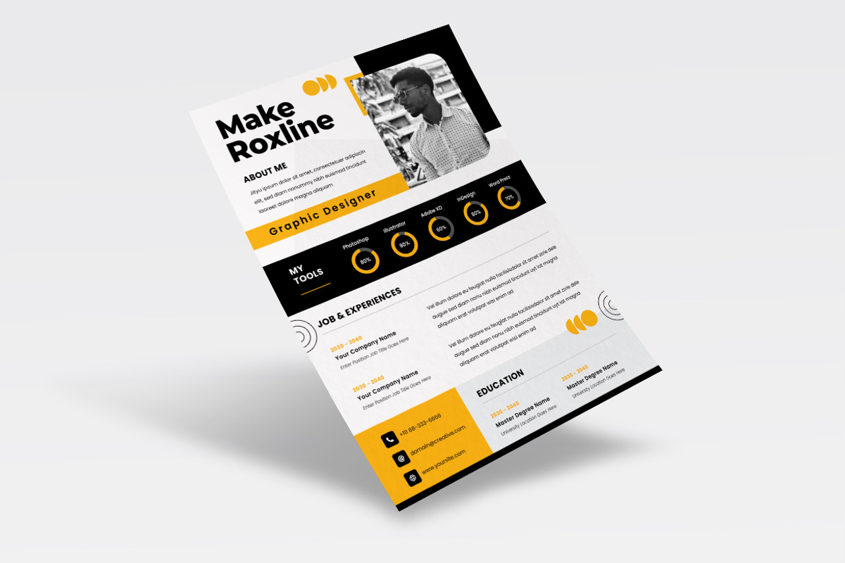 Professional Modern Resume CV, a Resume Template by dokudokunomi (Photo 4 of 4)