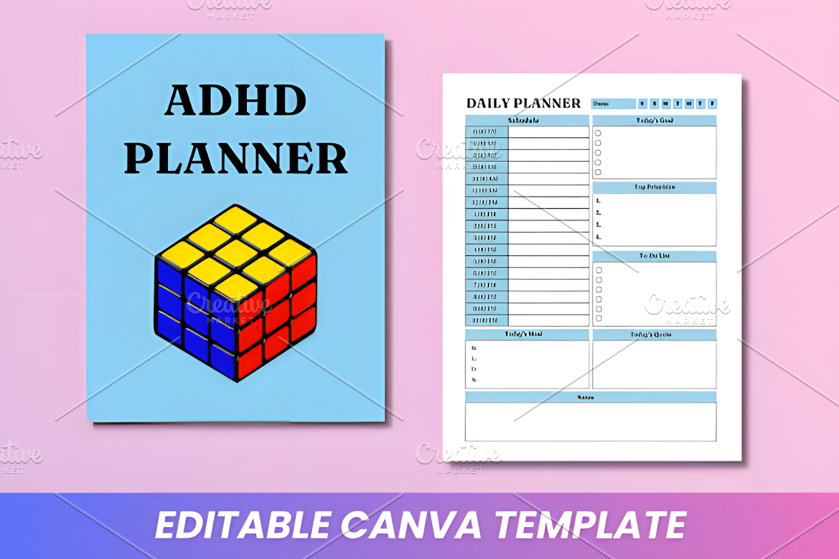 ADHD Planner Kdp Interior, a Social Media Template by Coco Bloom (Photo 6 of 7)