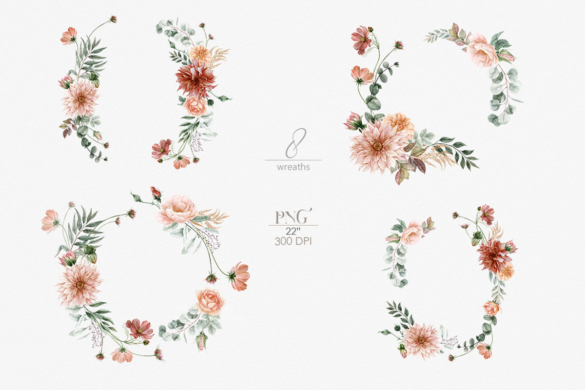 Terracotta Fall Floral Clipart, an Illustration by ReachDreams (Photo 6 of 10)