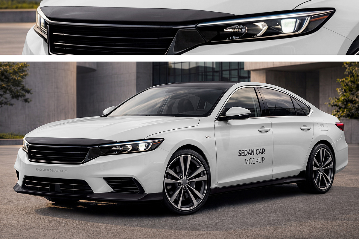 Sedan Car Mockup Set, a Product Mockup by Country4k (Photo 4 of 5)