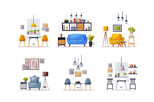 Modern Room Interior Design with, an Object Illustration by TopVectors
