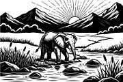 Wild Elephant Silhouette Set, an Illustration by jahid234 (Thumbnail 21 of 21)