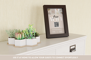 Elegant Neutral WiFi QR Code Sign