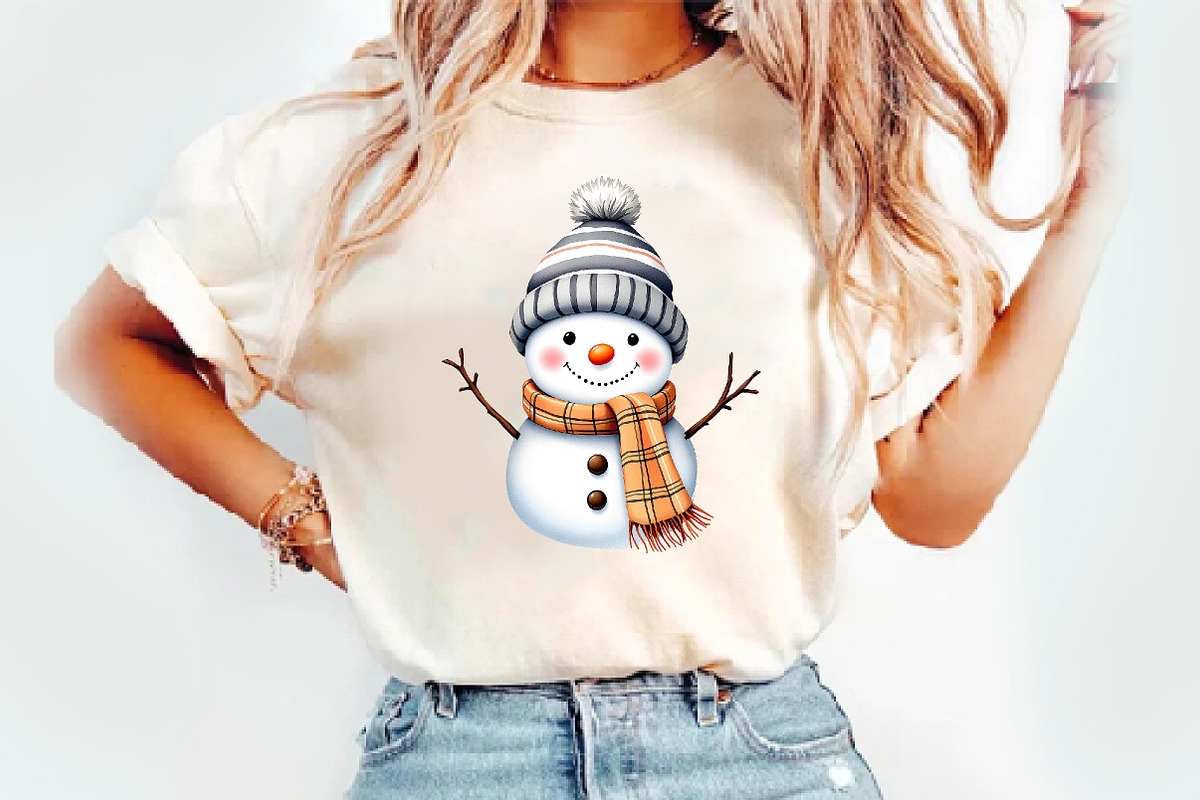 Snowman Png, Sublimation Design, an Illustration by Watercolor design (Photo 2 of 3)
