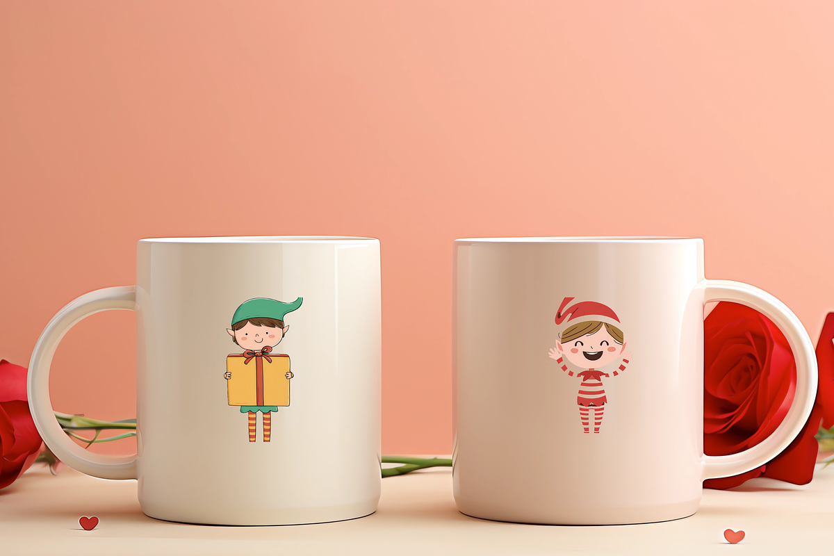 Doodle Christmas Elf Clipart Bundle, a Seasonal Illustration by LA Design (Photo 7 of 10)