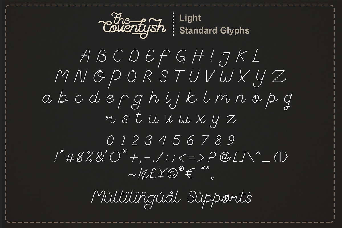 The Coventysh - Monoline Script Font, a Script Font by DiosiArt (Photo 8 of 11)