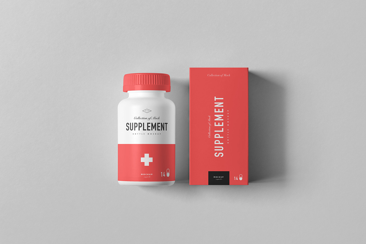 Supplement Jar & Box Mock-Up 5, a Cups & Container Mockup by Yogurt86 (Photo 9 of 12)
