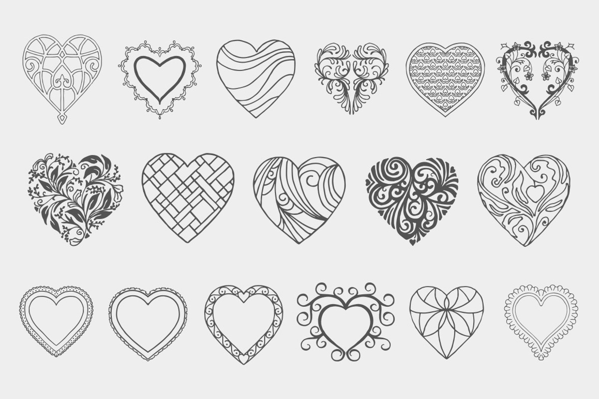 Decorative Heart Vectors Volume 1 preview 4