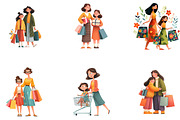 Shopping with Mom Mothers Day, an Illustration by Designking (Thumbnail 5 of 5)