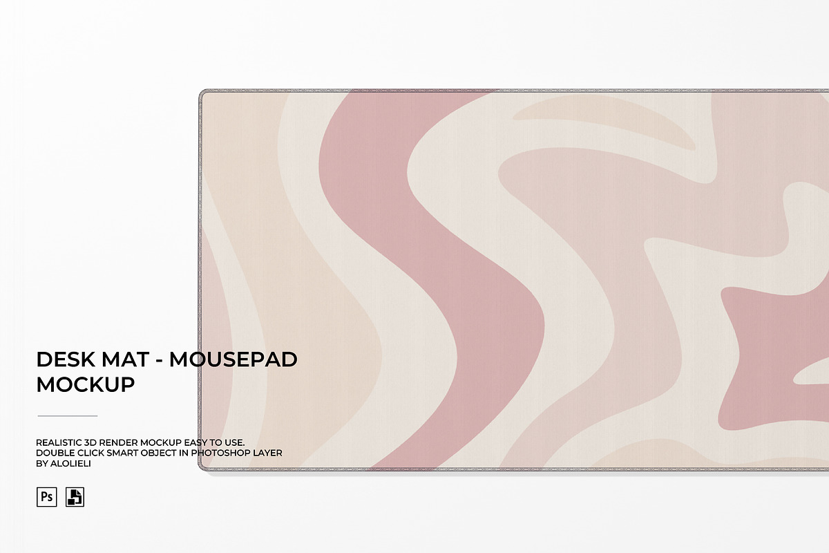 Deskmat - Mousepad Mockup, an Advertising Mockup by Alolieli Studio (Photo 2 of 5)