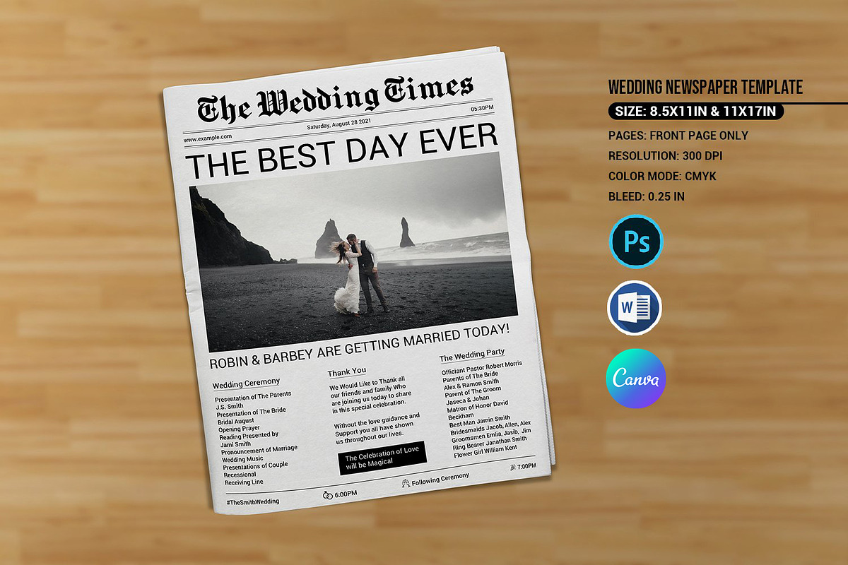 Wedding Newspaper Template