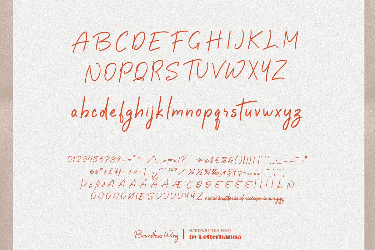 Boundless Wing Handwritten Font, a Handwritten Font by Letterhanna Studio (Photo 6 of 12)