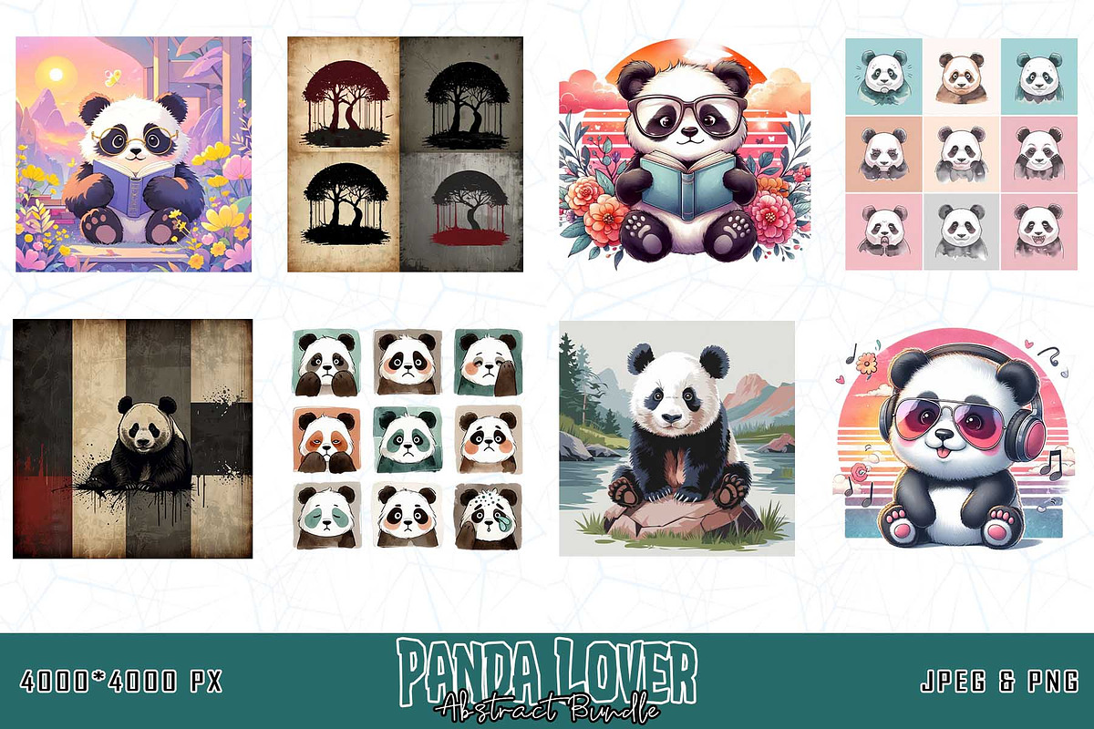 Cute Panda T-shirt Design Bundle, an Object Graphic by Sofia's Fashion (Photo 3 of 3)
