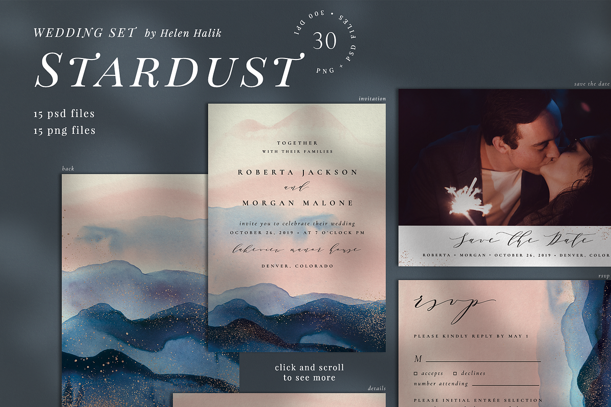 10 IN 1! Wedding invitations bundle, an Invitation Template by Helen Halik art (Photo 8 of 11)