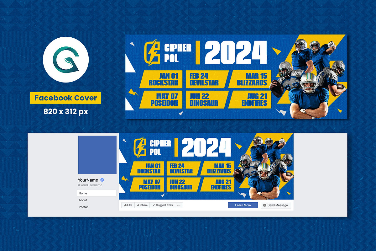 American Football Social Media Pack, a Social Media Template by Geelator Studio (Photo 4 of 5)