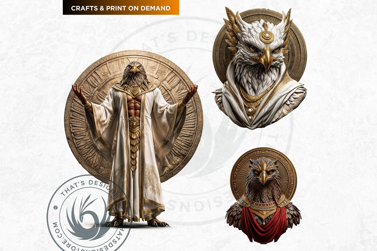 Ra Egyptian God clipart Set, a Person Illustration by ThatsDesignArt (Photo 9 of 10)
