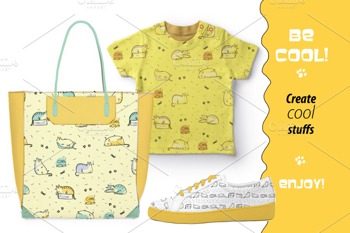 Cool Cat collection: patterns, print, an Animal Illustration by Zooza Art (Photo 6 of 6)