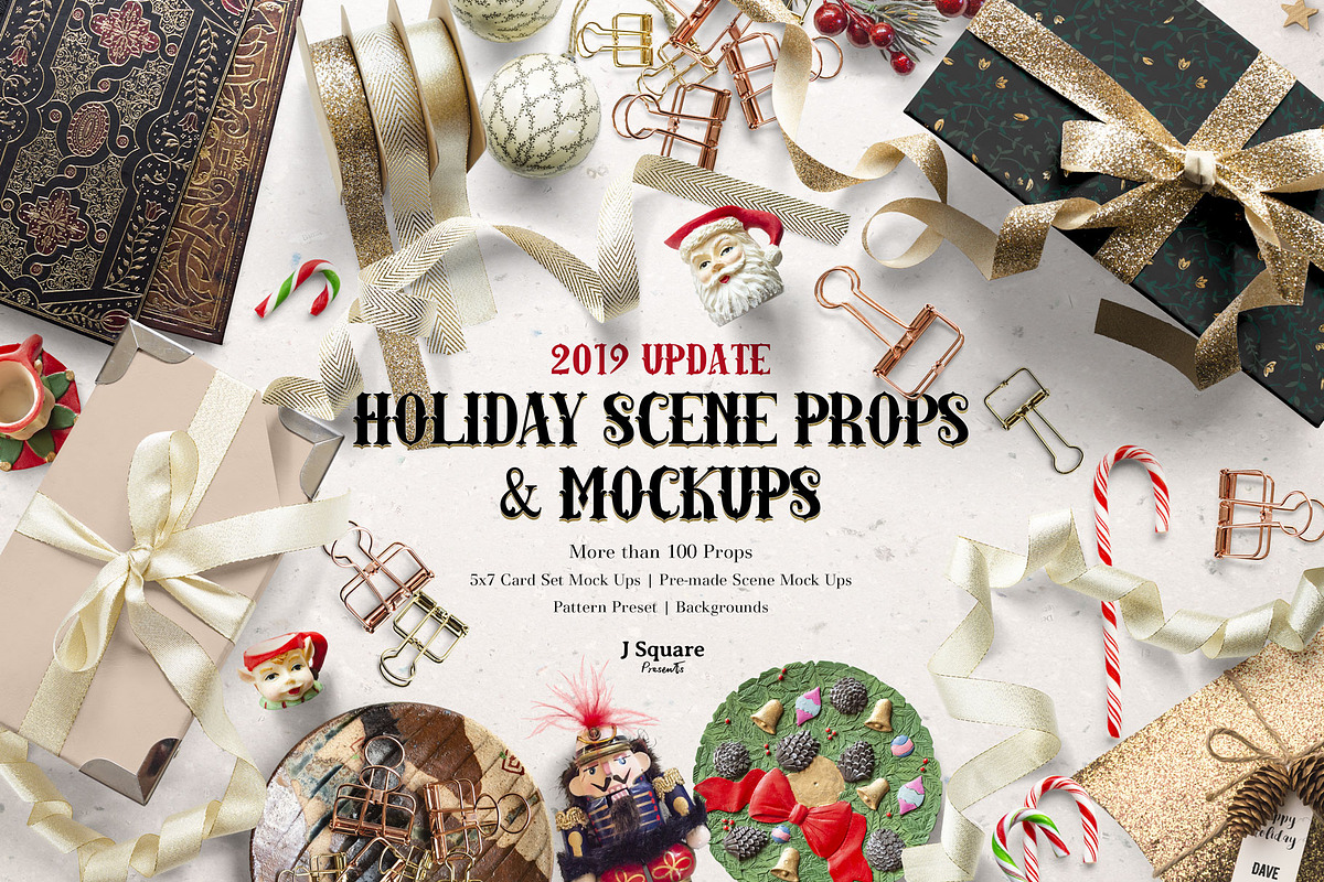 Holiday Props CardSet MockUps & More, a Product Mockup by JSquarePresents (Photo 1 of 13)