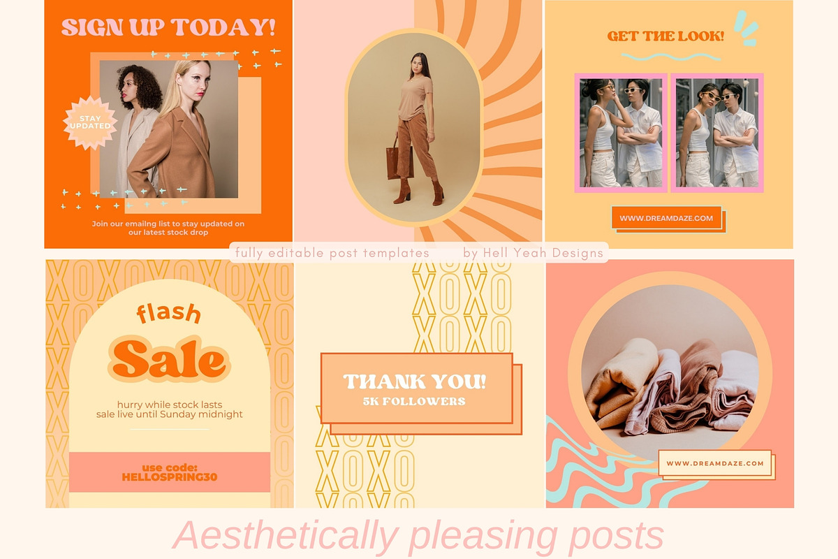 65 Funky & Fab Post Templates Canva, a Social Media Template by Hell Yeah Designs (Photo 3 of 6)