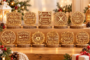 Christmas Vintage Signs Laser Cut, an Object Graphic by DreamCafeArt (Thumbnail 2 of 8)