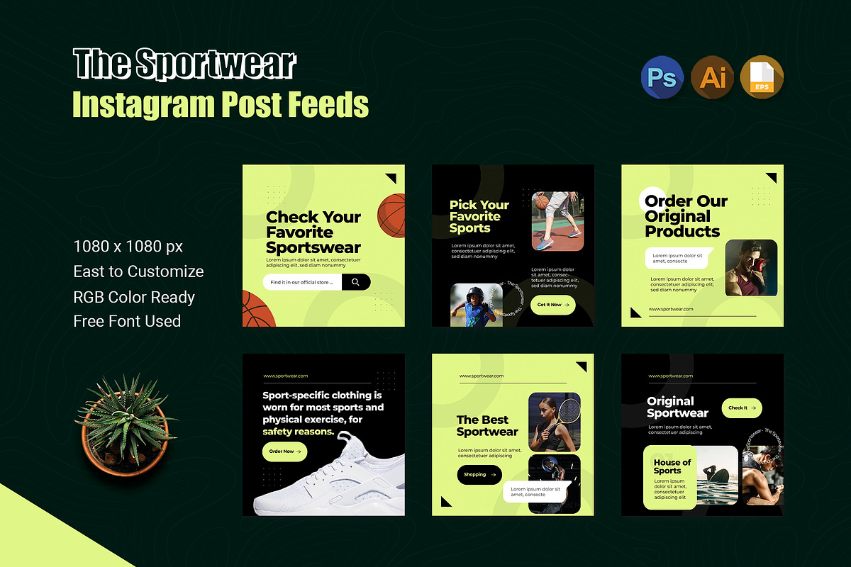 The Sportwear Instagram Post, a Design Template by Esensifiksi.studio