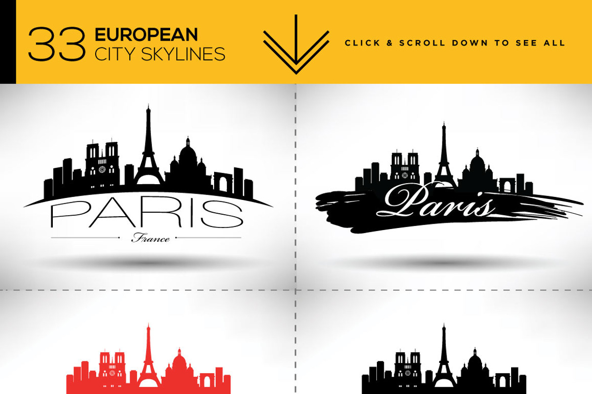 33 European City Skylines, an Outline Icon by Kursat Unsal (Photo 2 of 3)