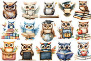 School Clipart School Owl Clipart, an Illustration by SinaCreation (Thumbnail 2 of 5)