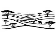Abstract Savanna Scenery Silhouette, a Graphic by Designer_Momina (Thumbnail 9 of 13)
