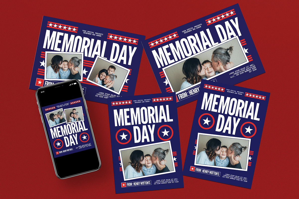 Memorial Day Photobooth, a Card Template by graphicook (Photo 4 of 4)