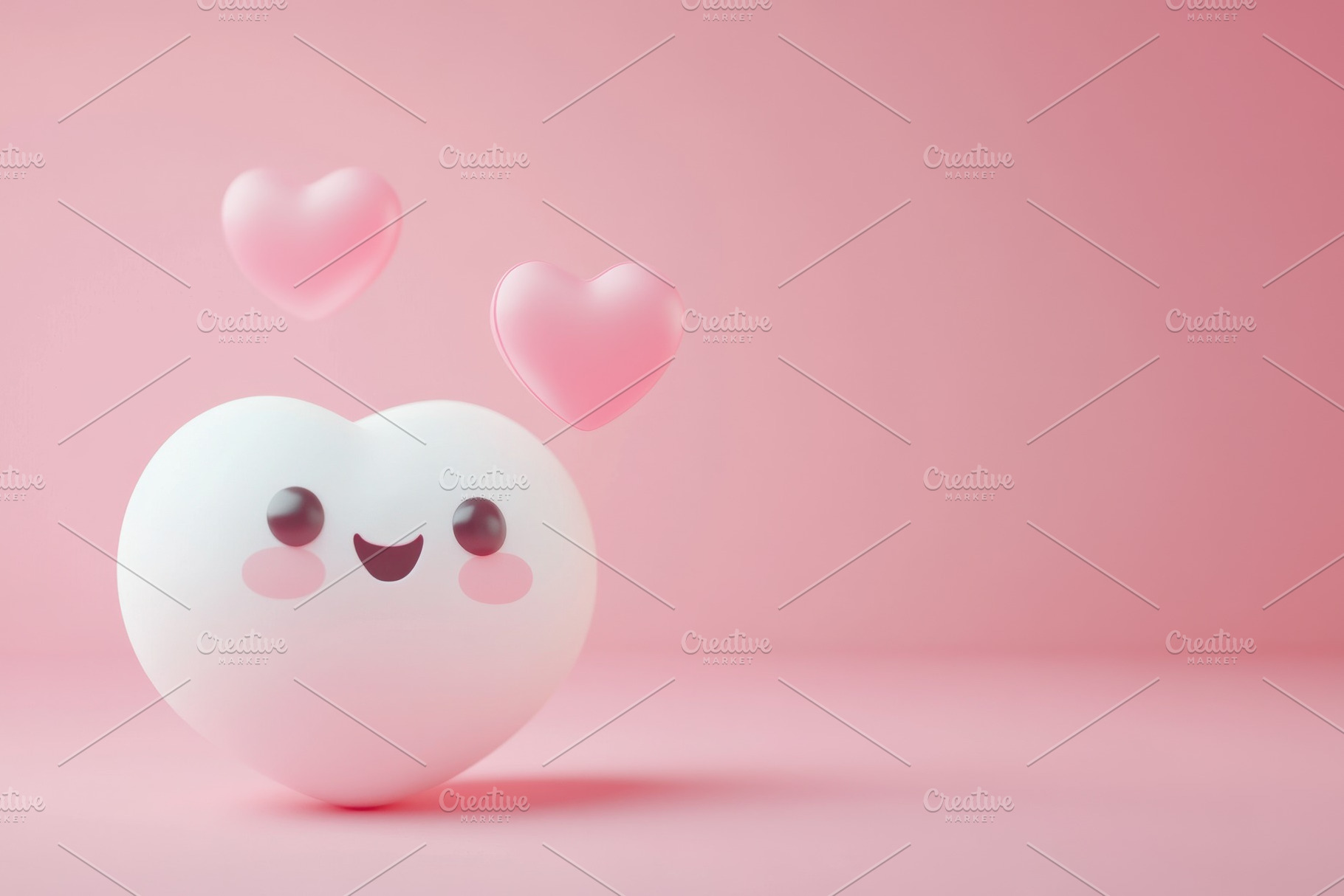 Cute minimal cartoon heart with happ, a Photo by Iftikhar Alam