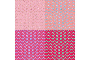 Pink & Mermaid Scales Digital Paper