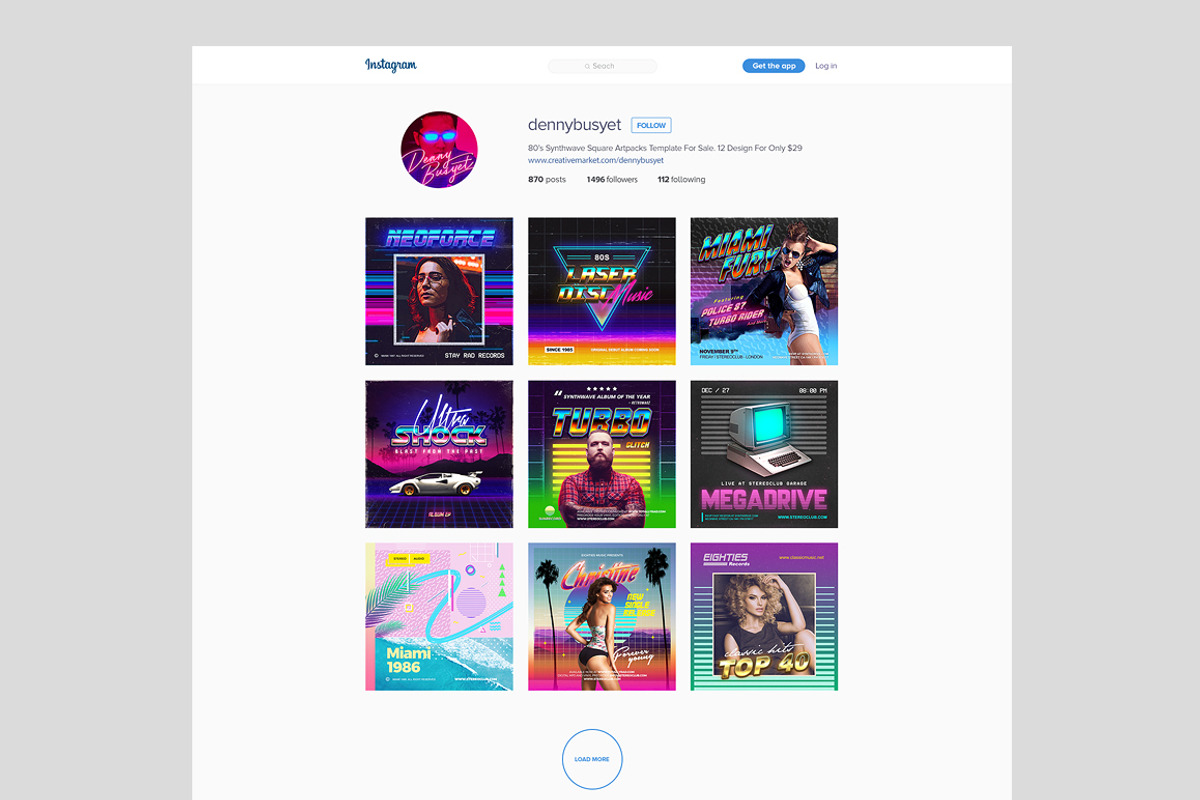 80's Synthwave Square Artpack, a Social Media Template by dennybusyet (Photo 8 of 9)