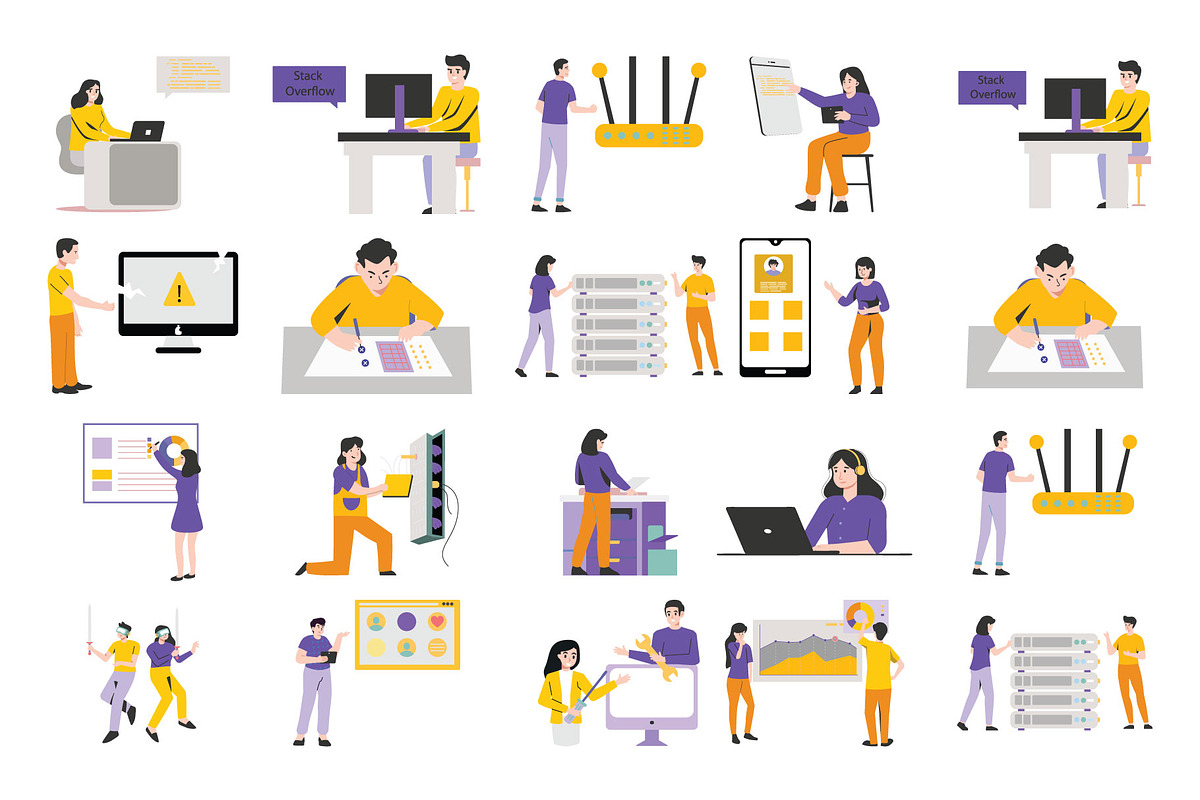 50 Premium IT Illustrations Pack, an Illustration by Vector Portal (Photo 4 of 5)